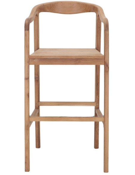Tabouret de bar bois de teck avec dossier 106 cm Hailuoto  - 2