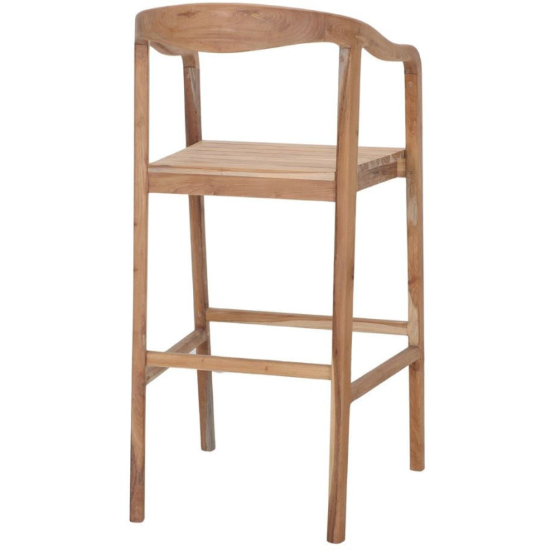 Tabouret de bar bois de teck avec dossier 106 cm Hailuoto  - 4