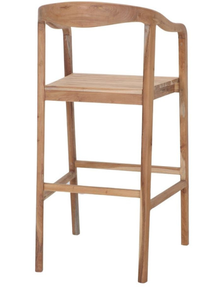 Tabouret de bar bois de teck avec dossier 106 cm Hailuoto  - 4
