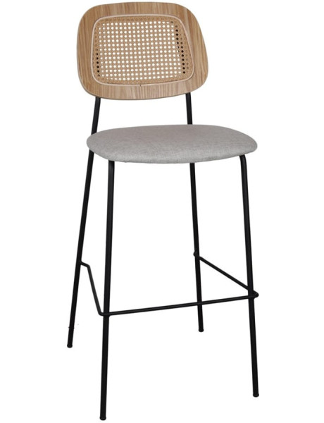 Tabouret de bar cannage tissu sable 75 cm Trosa  - 1