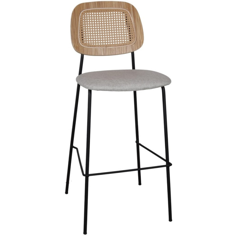 Tabouret de bar cannage tissu sable 75 cm Trosa  - 1