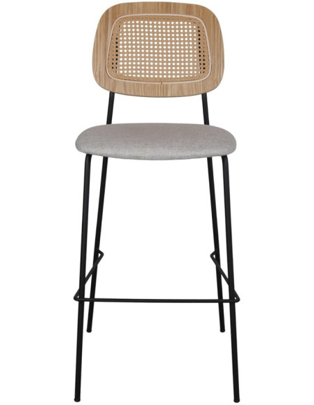Tabouret de bar cannage tissu sable 75 cm Trosa  - 2