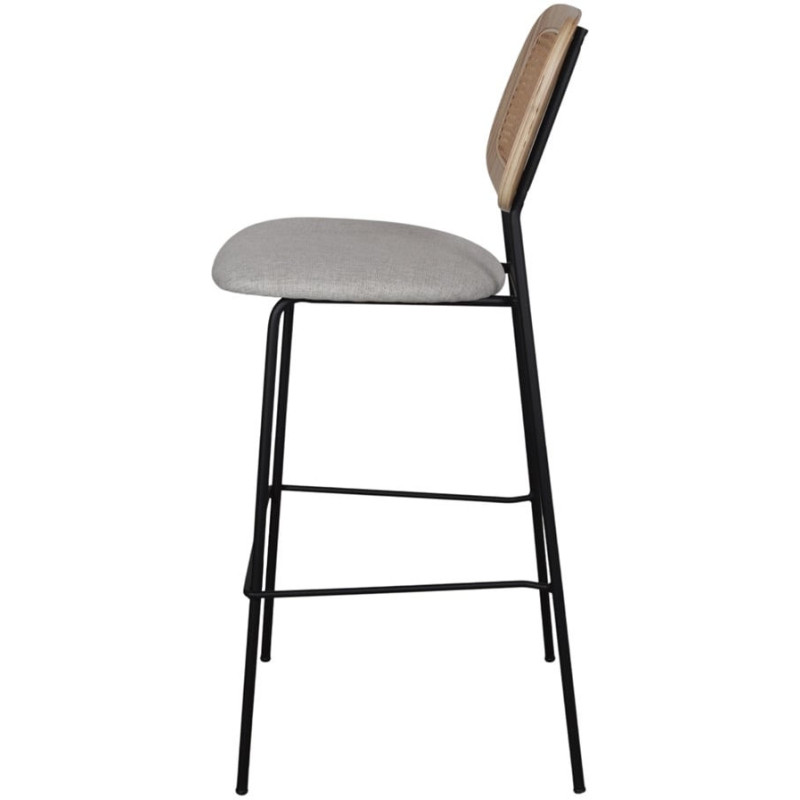Tabouret de bar cannage tissu sable 75 cm Trosa  - 3