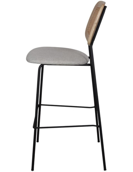 Tabouret de bar cannage tissu sable 75 cm Trosa  - 3