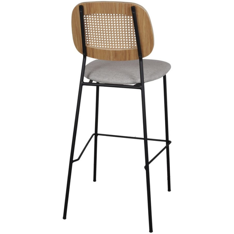 Tabouret de bar cannage tissu sable 75 cm Trosa  - 4