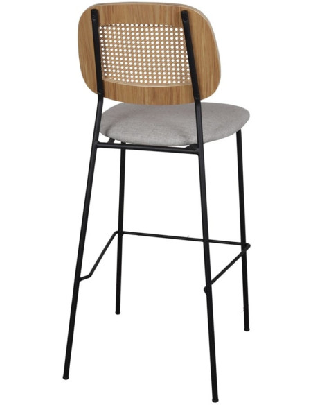 Tabouret de bar cannage tissu sable 75 cm Trosa  - 4