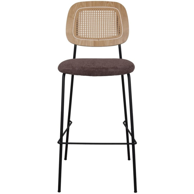 Tabouret de bar cannage tissu taupe 75 cm Trosa  - 2