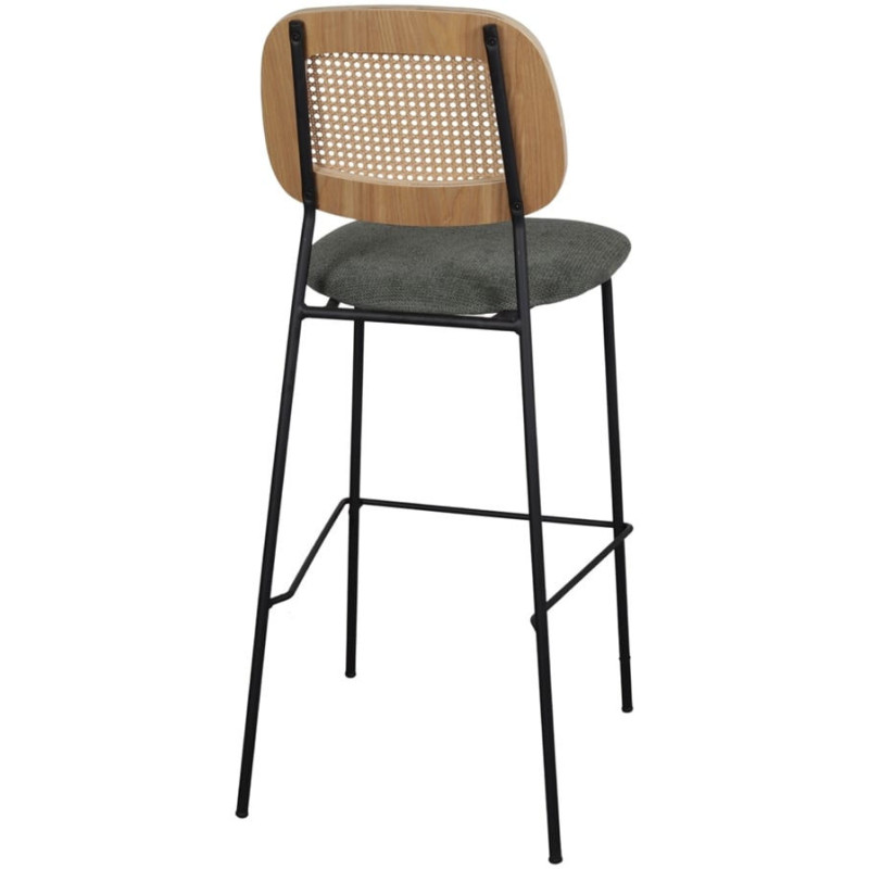 Tabouret de bar cannage tissu vert 75 cm Trosa  - 4