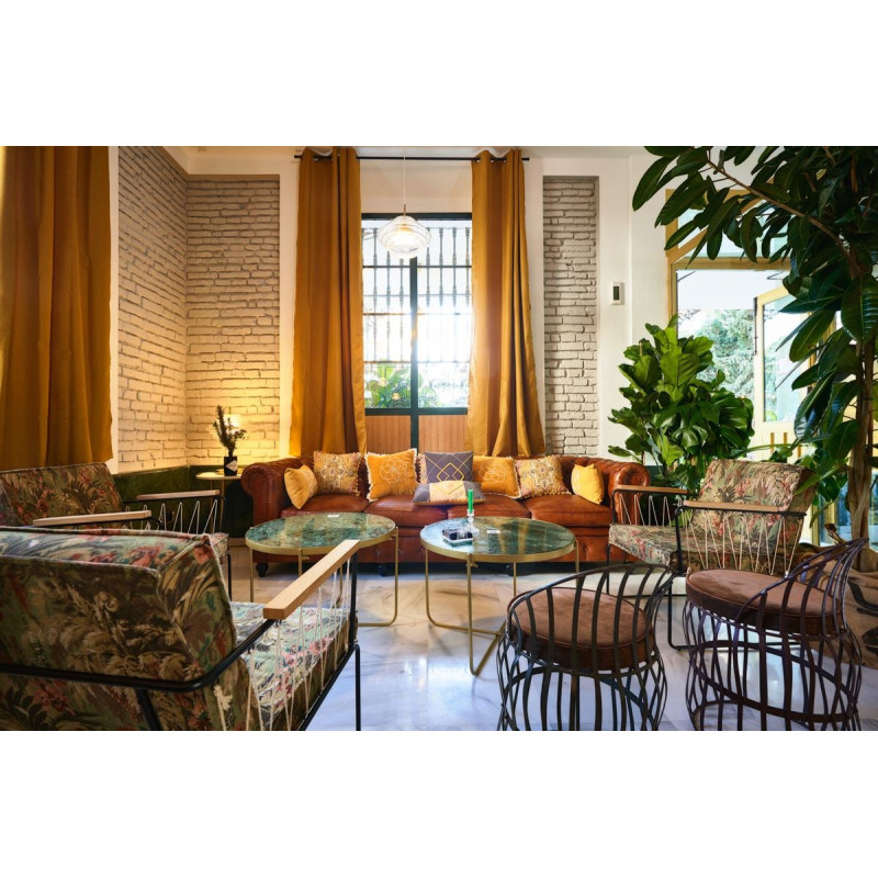 Canapé Chesterfield cuir véritable marron 4 places Lavenham  - 2