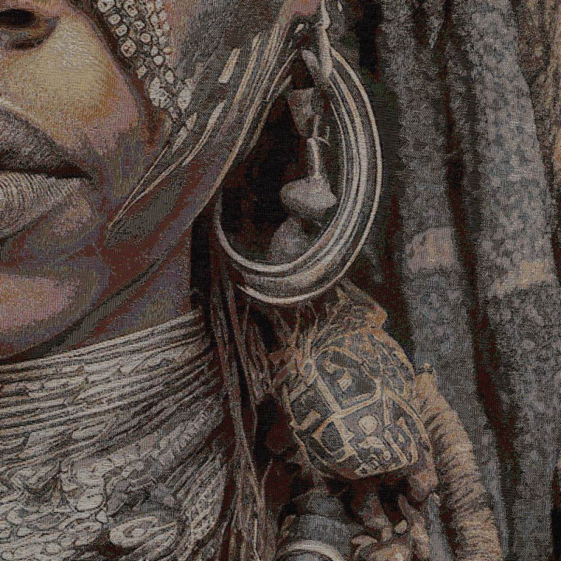 Tableau portrait africain textile 133x180 cm Djenne Ixia - 3