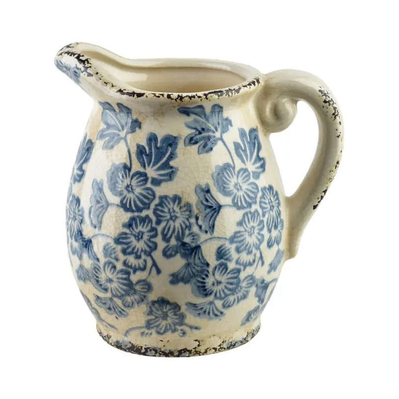 Vase pichet céramique fleurs bleues 16,5 cm Kutahya  - 1