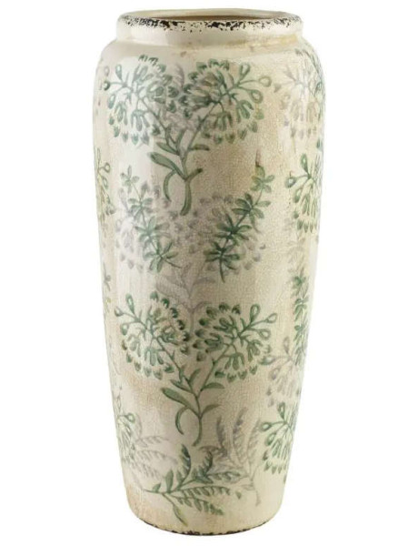 Vase haut céramique feuillage vert 37 cm Avanos  - 1