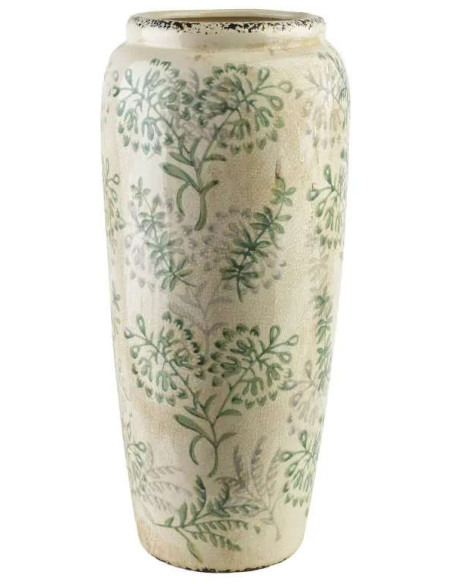 Vase haut céramique feuillage vert 37 cm Avanos  - 1