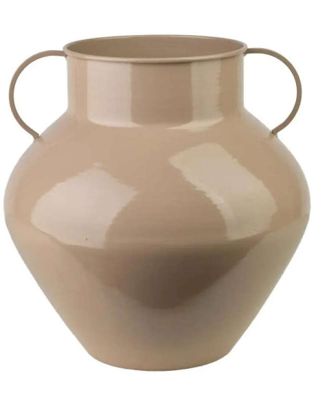 Vase amphore métal beige 34 cm Dougga  - 1