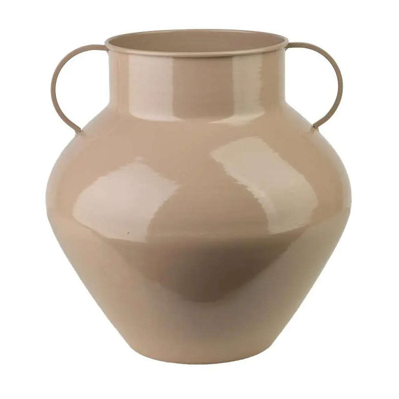 Vase amphore métal beige 34 cm Dougga  - 1