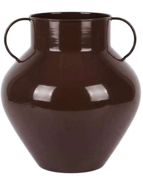 Vase amphore métal marron 34 cm Dougga  - 1