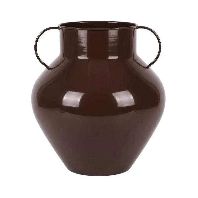 Vase amphore métal marron 34 cm Dougga  - 1