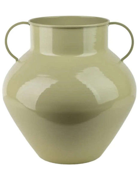 Vase amphore métal vert sauge 34 cm Dougga  - 1