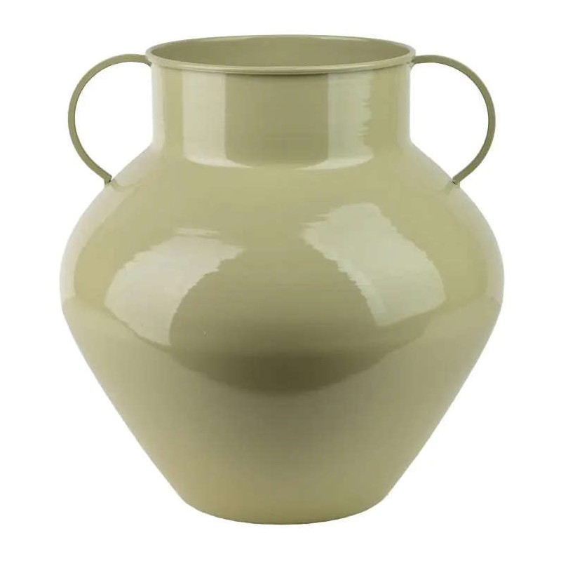 Vase amphore métal vert sauge 34 cm Dougga  - 1