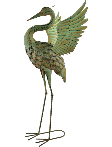 Statue héron métal jardin 85 cm Kushiro  - 2