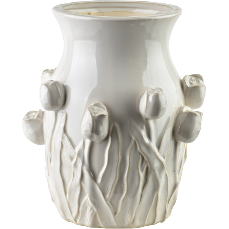 Vase céramique tulipes relief 25,5 cm Iznik  - 1