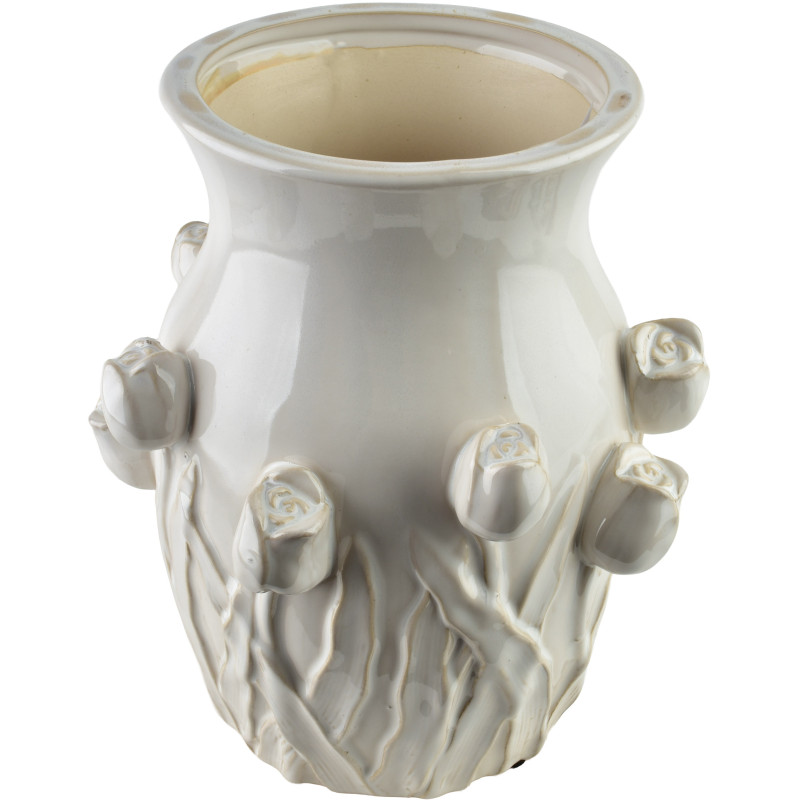 Vase céramique tulipes relief 25,5 cm Iznik  - 2