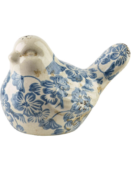 Statuette oiseau céramique bleu 12,8 cm Tokoname  - 1