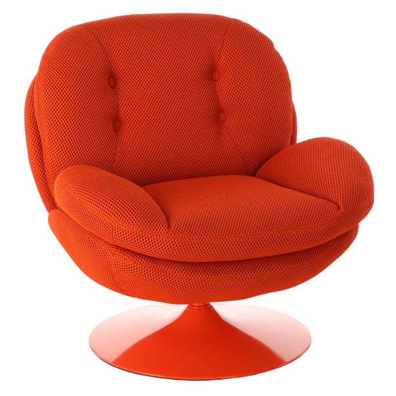 Fauteuil lounge tissu orange 86 cm Memento Hive  - 1