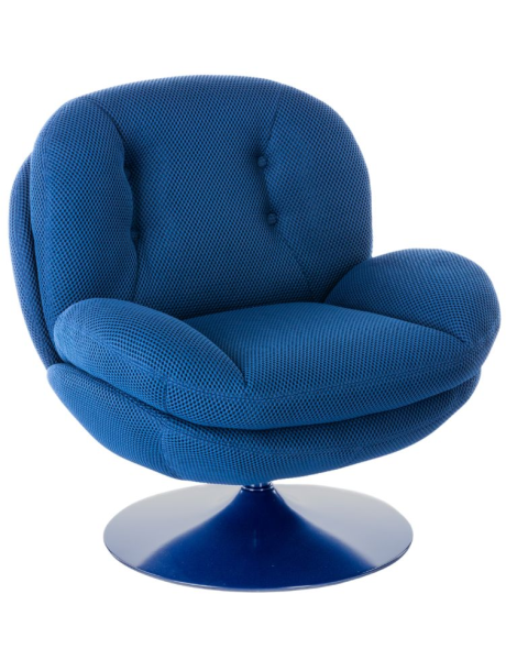 Fauteuil lounge tissu bleu électrique 86 cm Memento Hive  - 1