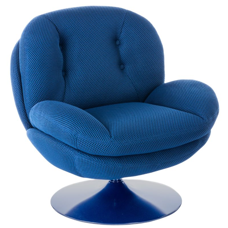 Fauteuil lounge tissu bleu électrique 86 cm Memento Hive  - 1