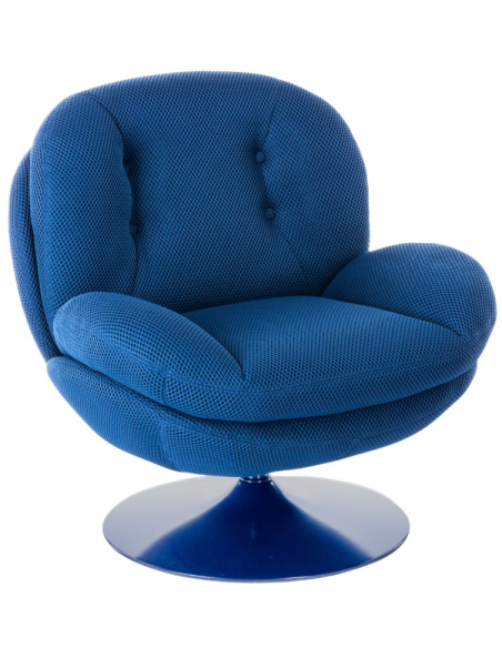 Fauteuil lounge tissu bleu électrique 86 cm Memento Hive  - 1