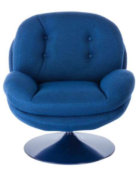 Fauteuil lounge tissu bleu électrique 86 cm Memento Hive  - 2