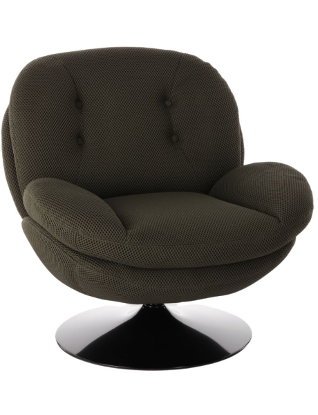 Fauteuil lounge tissu kaki 86 cm Memento Hive  - 1