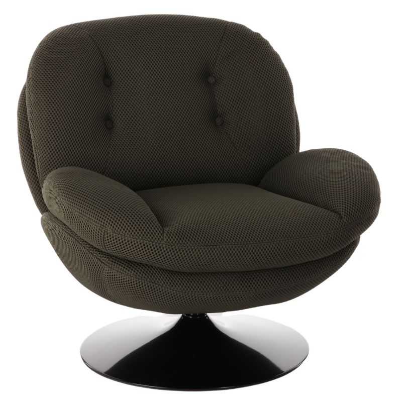 Fauteuil lounge tissu kaki 86 cm Memento Hive  - 1
