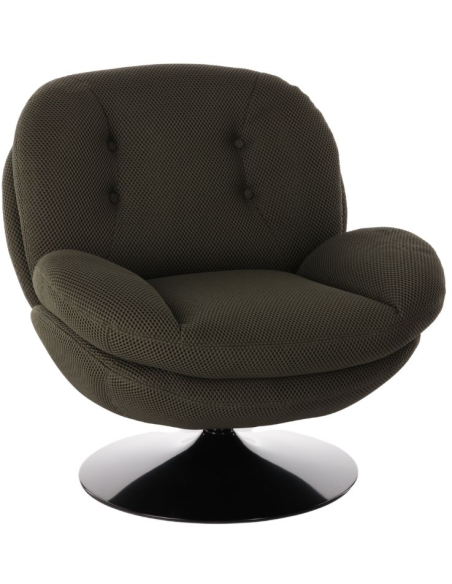 Fauteuil lounge tissu kaki 86 cm Memento Hive  - 1