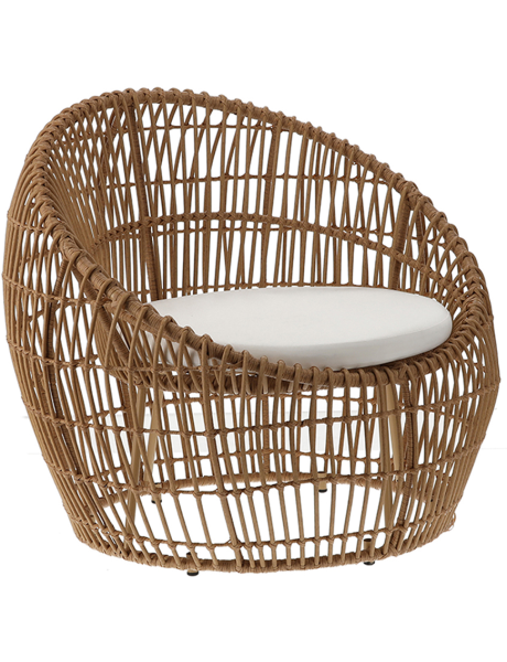 Fauteuil de jardin tressé brun 83 cm Ancone  - 1