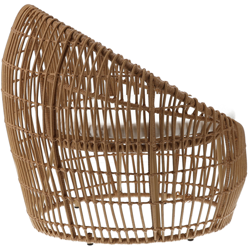 Fauteuil de jardin tressé brun 83 cm Ancone  - 4