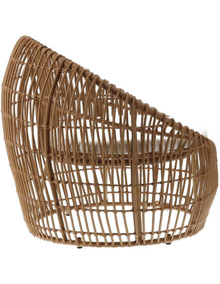 Fauteuil de jardin tressé brun 83 cm Ancone  - 4