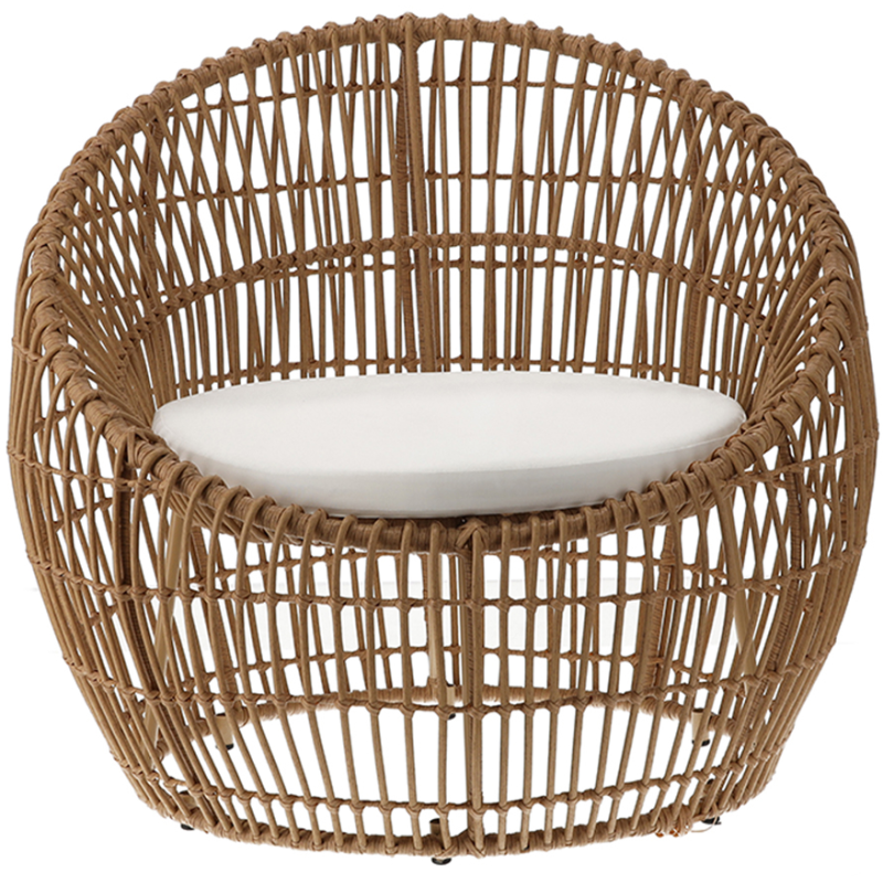 Fauteuil de jardin tressé brun 83 cm Ancone  - 3