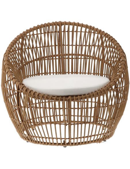 Fauteuil de jardin tressé brun 83 cm Ancone  - 3