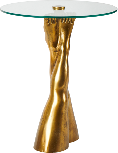 Sellette d’appoint dorée plateau verre 76 cm Pin-up  - 1