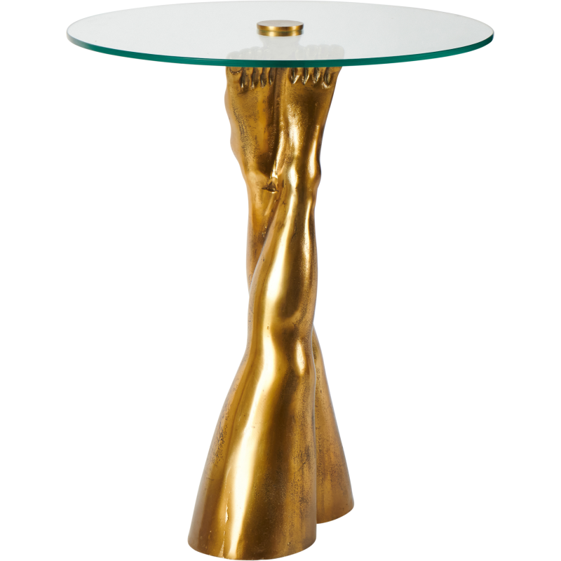 Sellette d’appoint dorée plateau verre 76 cm Pin-up  - 1