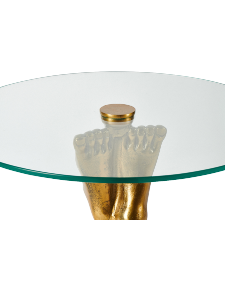 Sellette d’appoint dorée plateau verre 76 cm Pin-up  - 2