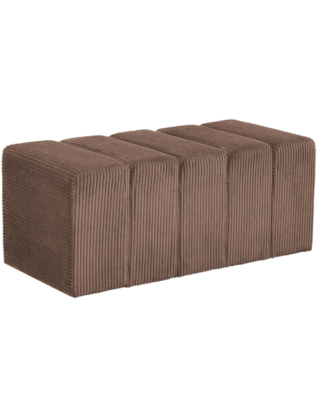 Banc bout de lit tissu côtelé taupe 98 cm Melvin  - 1