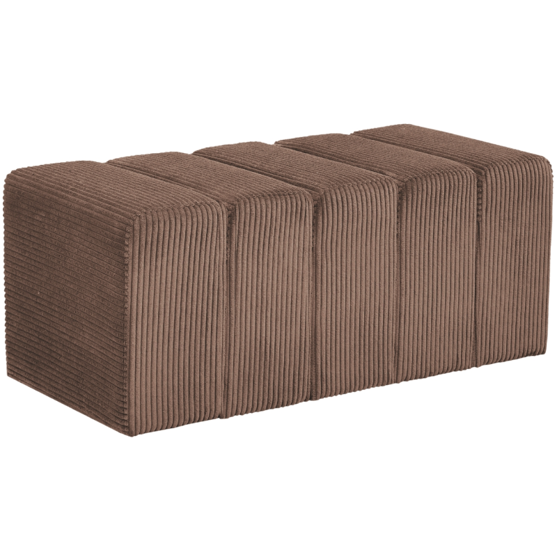 Banc bout de lit tissu côtelé taupe 98 cm Melvin  - 1