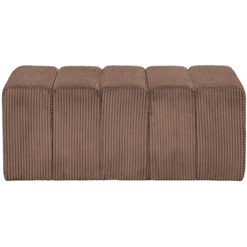 Banc bout de lit tissu côtelé taupe 98 cm Melvin  - 2
