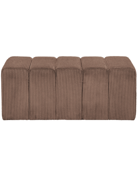 Banc bout de lit tissu côtelé taupe 98 cm Melvin  - 2