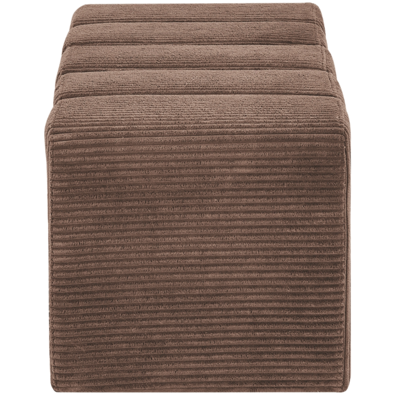 Banc bout de lit tissu côtelé taupe 98 cm Melvin  - 3