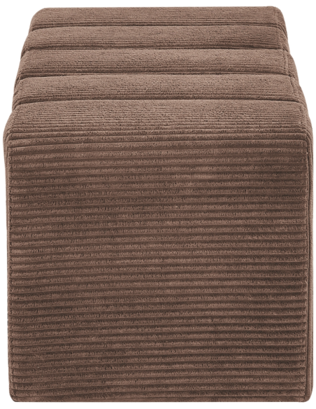 Banc bout de lit tissu côtelé taupe 98 cm Melvin  - 3