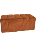 Banc bout de lit tissu côtelé terracotta 98 cm Melvin